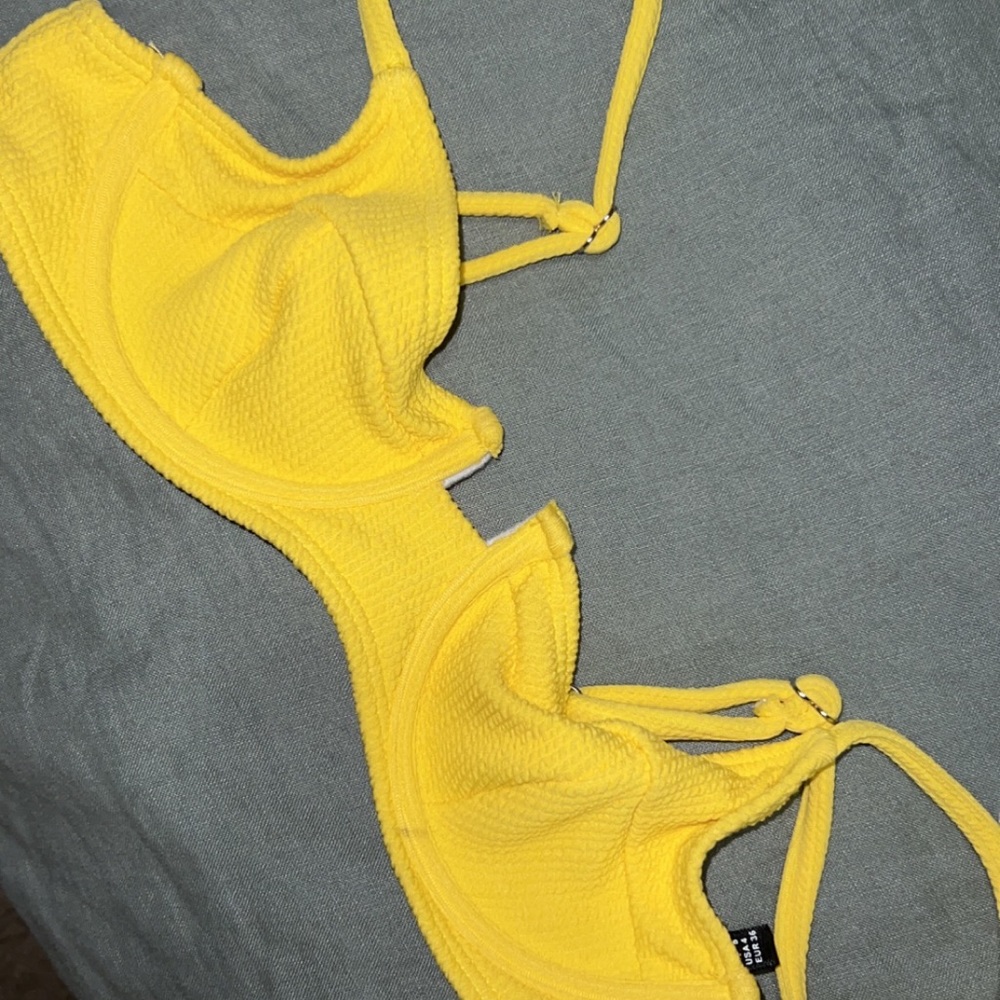 yellow bathing suit top worn once